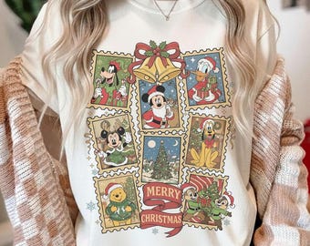 Retro Merry Christmas Mickey and Friends Shirt, Very Merry Christmas Shirt, Disney Christmas Family Shirt, Disney World Christmas Shirt