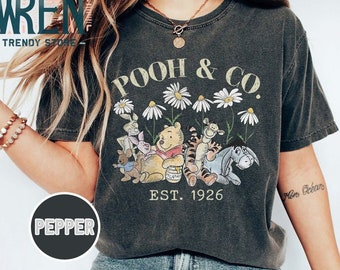 Camiseta retro de Disney Winnie the Pooh con colores cómodos, camiseta de Pooh y compañía (establecida en 1926), camiseta de Pooh y sus amigos, camiseta de Disneyworld, camiseta de Disneyland