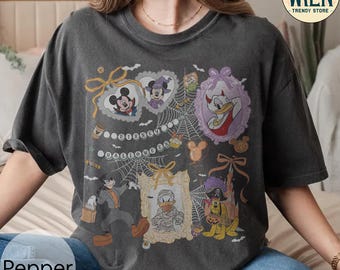 Coquette Bows Disney Halloween 2025 Shirts, Disney Halloween Family Matching Tees, Mickey and Friends Halloween, Mickey's Not So Scary Party