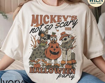 Retro Mickey's Not So Scary Halloween Party 2025 Comfort Colors Shirt, Disney Halloween Party 2025 Shirt, Mickey and Friends Halloween Shirt