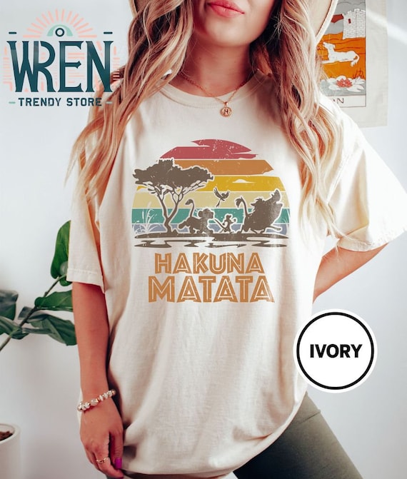Retro Disney Hakuna Matata Comfort Color Shirt, Animal Kingdom Shirts, Disney Lion King, Disney Family Trip 2024 Shirts, Disney Vacation Tee
