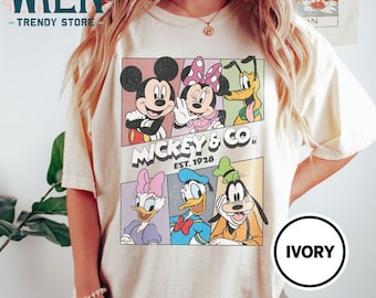 Retro Mickey & Co Est 1928 Shirt, Vintage Mickey And Friends Shirt, Disney Mickey Mouse Shirt, Disney Vacation Shirt, Disney Family Shirts