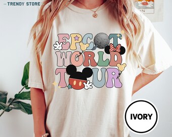 Retro Disney Epcot World Tour Shirt, Vintage Disney Epcot Shirt, Women Disney Tee, Disney Group Shirt, Disney Family Trip Matching Shirt