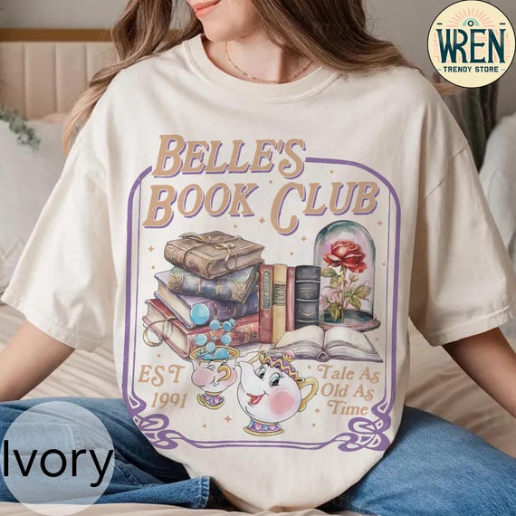 ヴィンテージ ベルのブッククラブ シャツ、美女と野獣 Tシャツ、昔話