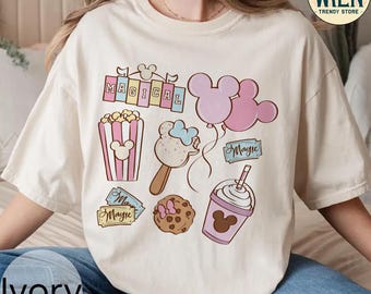 Retro Disney Magical Pastel Park Snacks Shirt, Disneyland Magic Shirt, Magical Castle Shirt, Disneyland Snacks Shirt, Epcot Snack Shirt