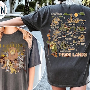 Vintage Disney König der Löwen Rafiki Simba Pride Lands Karte Shirt, Animal Kingdom Shirts, Disney Hakuna Matata Shrit, Disney Familien Reise Shirts