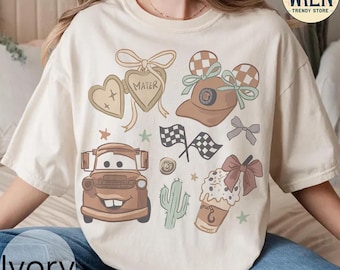 Vintage Disney Cars Mater Comfort Color T-Shirt, Coquette Mater Shirt Disney Cars Shirt, Disney Girl Trip Shirt, Disneyland Vacation Shirt