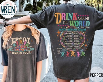 Retro Epcot Drink Around The World Shirt, Drink Around The World Shirt, Disney Epcot 1982 Shirt, Epcot Drink Around The World Shirt