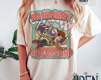 Camiseta vintage To Infinity And Beyond, camiseta de Toy Story de Disney, camiseta de Buzz Lightyear, camiseta de personajes de Toy Story, camiseta a juego de la familia Disney