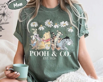 Camiseta vintage de Winnie the Pooh de Disney, colores cómodos, Pooh y compañía (1926), Pooh y sus amigos, Disneyworld y Disneyland.