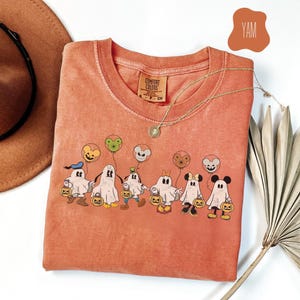 Vintage Disney Mickey Friends Balloons Halloween Comfort Colors Shirt, Mickey and Friends Ghost Shirt, Disney Halloween Mickey Spooky Shirt