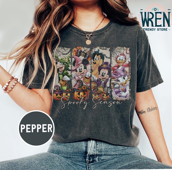 Vintage Disney Mickey and Friends Spooky Season Shirt, Disney Mickey Halloween Tee, Disney Friends Pumpkin Shirt, Disney Halloween Party Tee