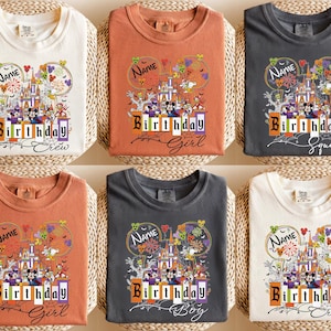 Camisetas personalizadas de aniversário da família Disney Halloween, traje de festa de aniversário de Halloween do Mickey e seus amigos, camiseta do Castelo Disney, camiseta de aniversário