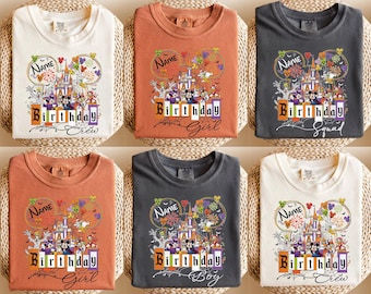 Personalized Disney Halloween Family Birthday Shirts, Mickey and Friends Halloween Birthday Party Outfit, Disney Castle Shirt, Birthday Tee