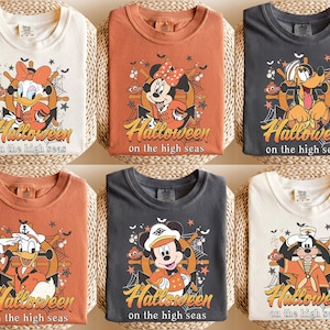 Retro Mickey and Friends Cruise Halloween Shirt, Disney Halloween On The High Seas Shirt, Disney Wish Dream Shirt, Disney Family Cruise Tees