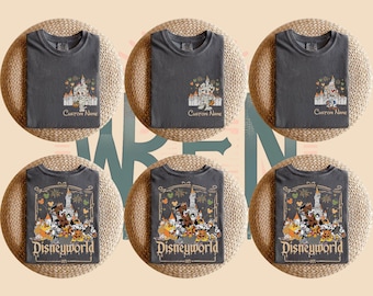 Custom Disneyworld Mickey And Friends Halloween Shirt, Custom Name Disney Family 2025 Shirts, Halloween Party 2025 Tee, Disney Vacation Tees
