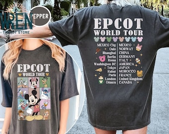 Vintage Disney Epcot World Tour Shirt, Mickey and Friends Shirt, Drinking Around the World Shirt, Epcot World Tour Shirt, Disney Group Shirt