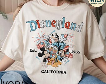 Retro Comfort Colors Disneyland Mickey & Friends 4th Of July Shirt