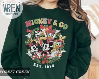 Vintage Mickey and Co Christmas Shirt, Mickey's Very Merry Christmas Party 2024 Sweatshirt, Christmas Family Shirt, Disney Christmas Sweater
