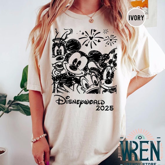 Retro Disneyworld 2025 Shirt, Retro Walt Disney Shirt, Disneyworld Matching Shirt, Disney Vacation Matching Shirt, Mickey And Friends Shirt