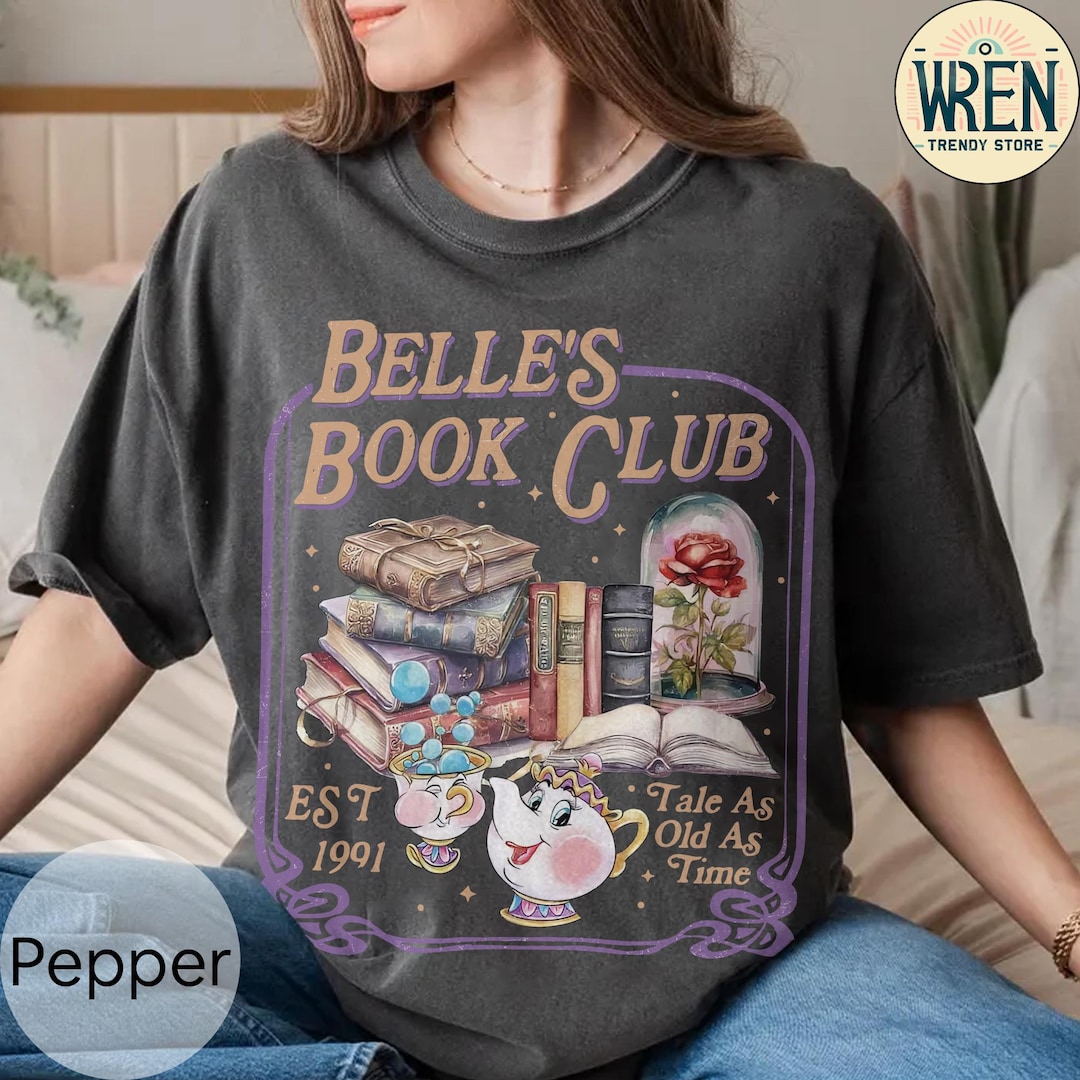 ヴィンテージ ベルのブッククラブ シャツ、美女と野獣 Tシャツ、昔話 ヴィンテージ ベルのブッククラブ シャツ、美女と野獣 Tシャツ、昔話