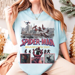 Comfort Colors Marvel Spider-Man: Helt ny dag T-shirt, Disneyland familjematchning T-shirt, Peter Parker-tröja, Marvel Avenger superhjältar T-shirt bild 7