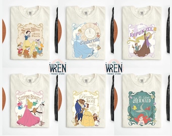 Koszulka Retro Disney Princess, Koszulka Disneyworld Girls Trip, Koszulka Disneyland Vacation, Koszulka Princess Matching, Belle Ariel Rapunzel Cinderella