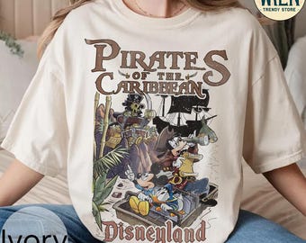 Vintage Pirates of the Caribbean Disneyland Shirt: Retro Mickey & Friends
