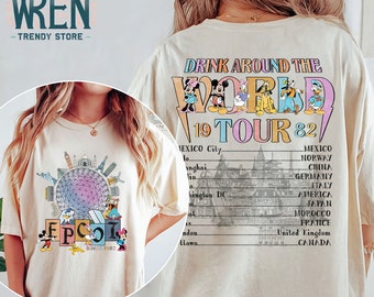 Disney Epcot World Tour Shirt, Retro Disney Epcot Shirt, Mickey And Friends, Epcot Center 1982 Shirt, Drinking Around The World, Disney Trip