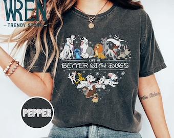 Retro Life is Better With Dogs Disney Shirt, Vintage Disney Dogs Shirt, Disney Dog Mom & Lovers, Magic Kingdom Shirt, Disney Animals Shirt