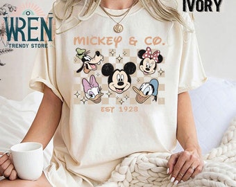 Vintage Mickey & Co Est 1928 Shirt, Retro Mickey And Friends Shirt, Disneyland Shirt, Disneyworld Shirts, Disney Family Trip 2024 Shirts