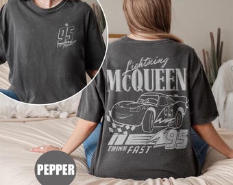 Retro Lightning McQueen Shirt, Two Sided McQueen T-Shirt, Disney Pixar Car Shirt, Radiator Springs Tee, WDW Cars Matching Shirt