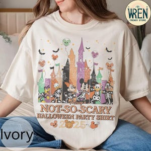 Vintage Disney Castle Halloween shirt, Mickey&#39;s Not So Scary Halloween Party Shirt, Mickey & Friends Skeleton Shirt, Magic Kingdom Shirt