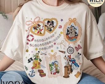 Retro Coquette bow Mickey & Friends Disney Pirates Shirt, Pirates Of The Caribbean T-Shirt, Yo ho Yo ho A Pirate’s Life For Me Baby Shirt