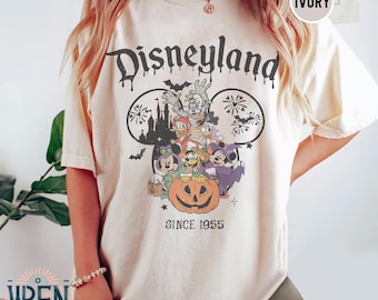 Retro Disneyland Halloween Shirt: Mickey & Friends Comfort Colors Tee