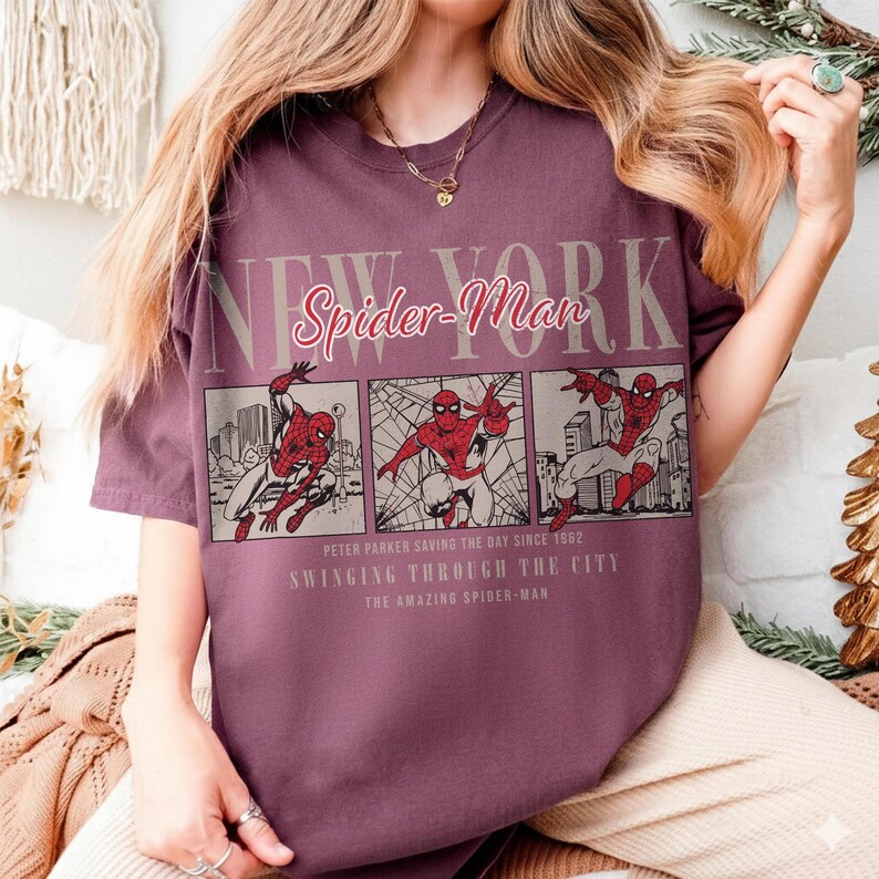 Maglietta Comfort Colors Vintage Spider-Man Brand New Day: maglietta da supereroe Spiderman, maglietta di Tom Holland Spidey, maglietta MCU Avengers Spiderman immagine 6