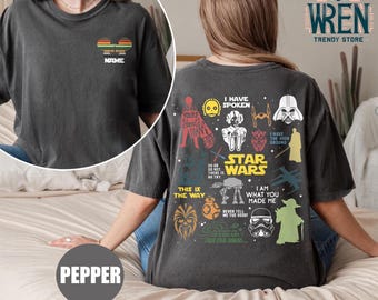 Dubbelzijdig Disney Star Wars-shirt, Galaxy's Edge Star Wars Family Vacation 2025 Matching, Happy Star Wars Day 2025, May The Force Be With You