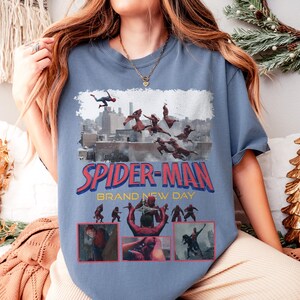 Comfort Colors Marvel Spider-Man: Helt ny dag T-shirt, Disneyland familjematchning T-shirt, Peter Parker-tröja, Marvel Avenger superhjältar T-shirt bild 8