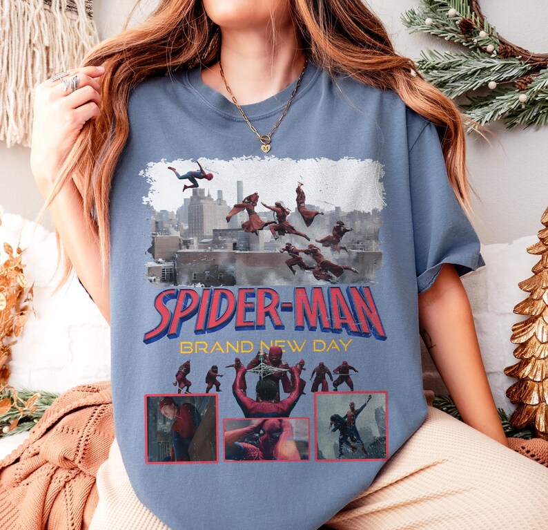 Comfort Colors Marvel Spider-Man: Helt ny dag T-shirt, Disneyland familjematchning T-shirt, Peter Parker-tröja, Marvel Avenger superhjältar T-shirt bild 8
