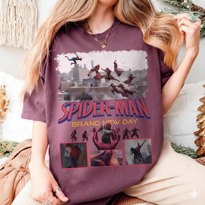 Comfort Colors Marvel Spider-Man: Helt ny dag T-shirt, Disneyland familjematchning T-shirt, Peter Parker-tröja, Marvel Avenger superhjältar T-shirt bild 6