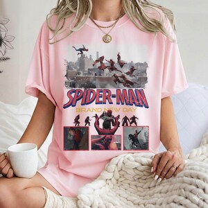 Comfort Colors Marvel Spider-Man: Helt ny dag T-shirt, Disneyland familjematchning T-shirt, Peter Parker-tröja, Marvel Avenger superhjältar T-shirt bild 3