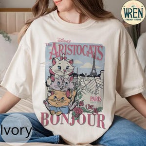 Comfort Colors Disney The Aristocats Bonjour Since 1970 Shirt, The Aristocats Tee, Marie Cat Shirt, Disney Family Shirts, Disney Girl Tee