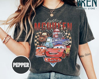Camisa retro Rayo McQueen, Camisa vintage de Disney Cars, Camisa de Disney Car Pixar, Camisa de cumpleaños con tema de Cars, Personaje de Cars, Camiseta de viaje de Disney