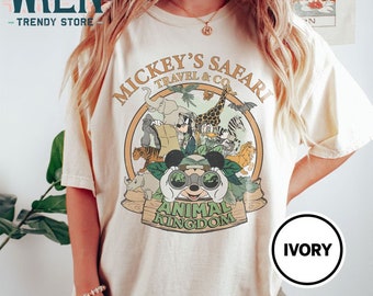 Retro Disney Animal Kingdom Mickey and Friends Comfort Color Shirt, Disney Mickey Safari Shirt, Vintage Safari Mode, Disneyland Trip Shirt