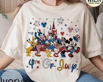 Retro Mickey Mouse and Friends 4th of July Shirt, Disney Freedom, Disney Independence Shirt, 4th Of July Shirts, Disney 4th Of July Shirt
