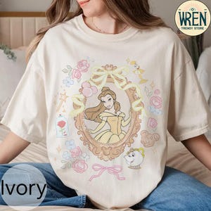 Retro Coquette Bow Disney Princess Comfort Color Shirt, Beauty and the Beast Tee, Tale As Old As Time, Disney Girls Trip Tee, Disney Group