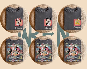 Benutzerdefinierte Walt Disneyworld 2 Seite Komfort Farbe Shirt, Name Disney Familie 2025 Shirts, Mickey und Freunde Shirt, Disney Gruppe Shirts