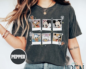 Camisa retro Disney Mickey Polaroid Comfort Colors®, camisa de Mickey y sus amigos, camisa de Disneyland, camisa de Disneyworld, camisas de la familia Disney 2024
