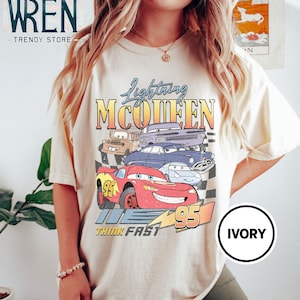 Retro Lightning McQueen Piston Cup Comfort Colors Shirt, Disney Cars Shirt, Disney Shirts, Disney Pixar Shirt, Cars Shirt, Cars Land Shirts
