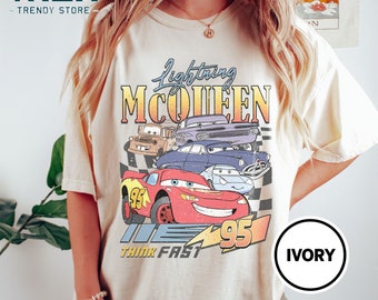 Retro Lightning McQueen Piston Cup Comfort Colors Shirt, Disney Cars Shirt, Disney Shirts, Disney Pixar Shirt, Cars Shirt, Cars Land Shirts